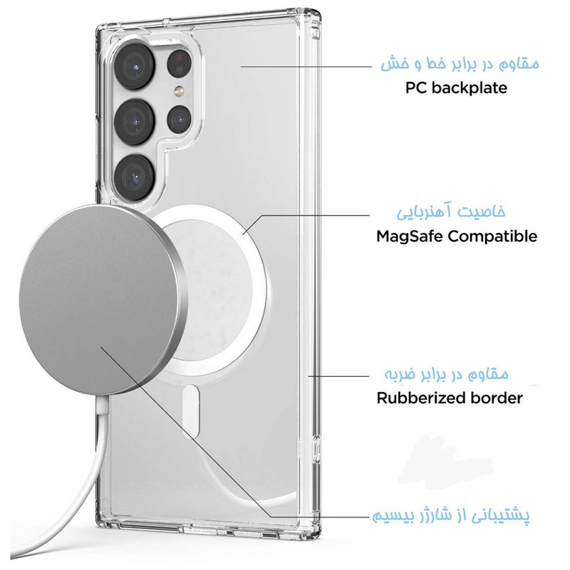 کاور شفاف مدل MAGSAFE مناسب برای گوشی موبایل سامسونگ Galaxy S23 Ultra