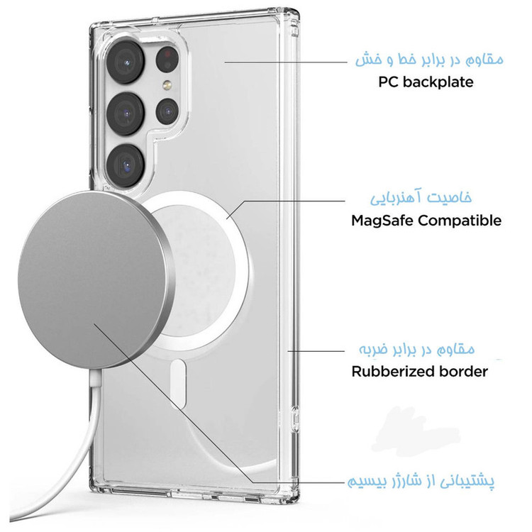 کاور شفاف مدل MAGSAFE مناسب برای گوشی موبایل سامسونگ Galaxy S23 Ultra